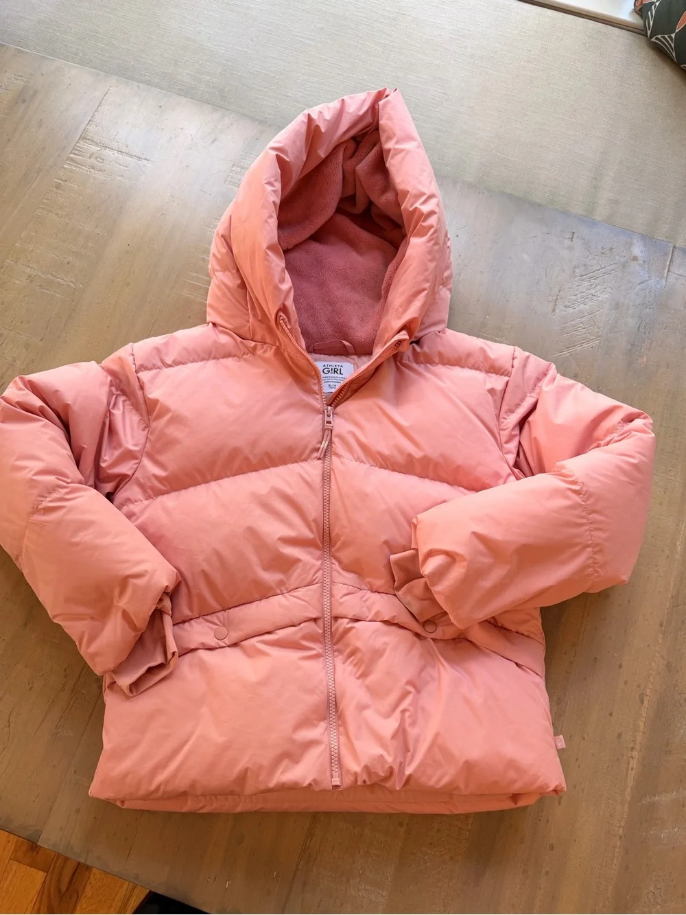 Athleta Girls Pink Hooded Puffer Jacket